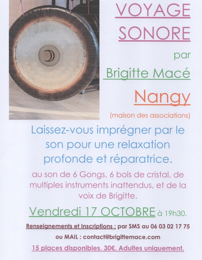 Voyage sonore avec Brigitte Mace.