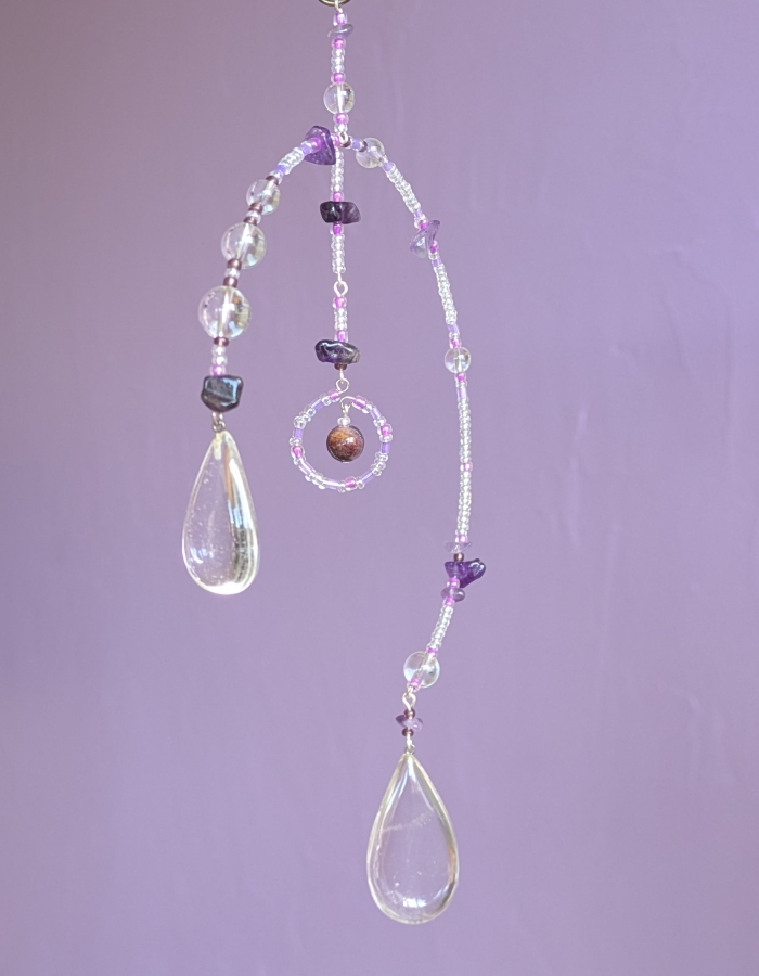 Cristal de roche et amethyste.